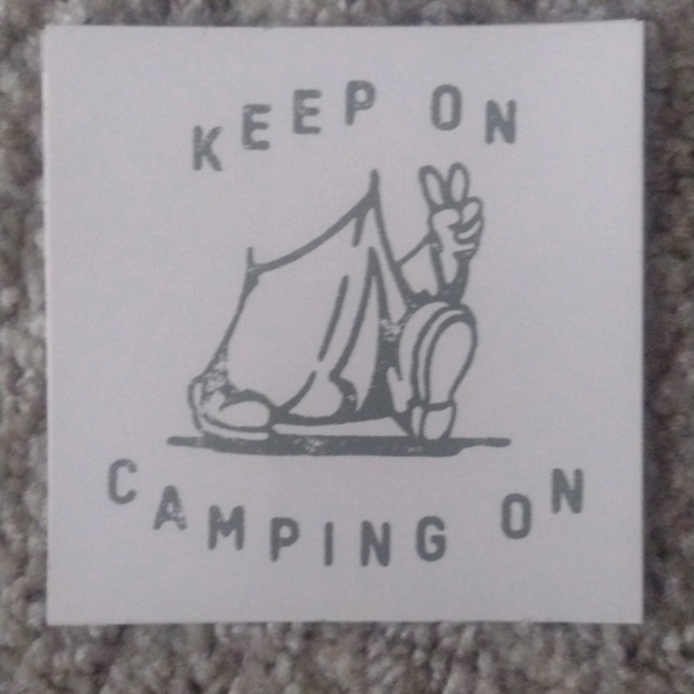 4" happy camper tripper explorer sticker outdoors style sticker in 3.5 -4"